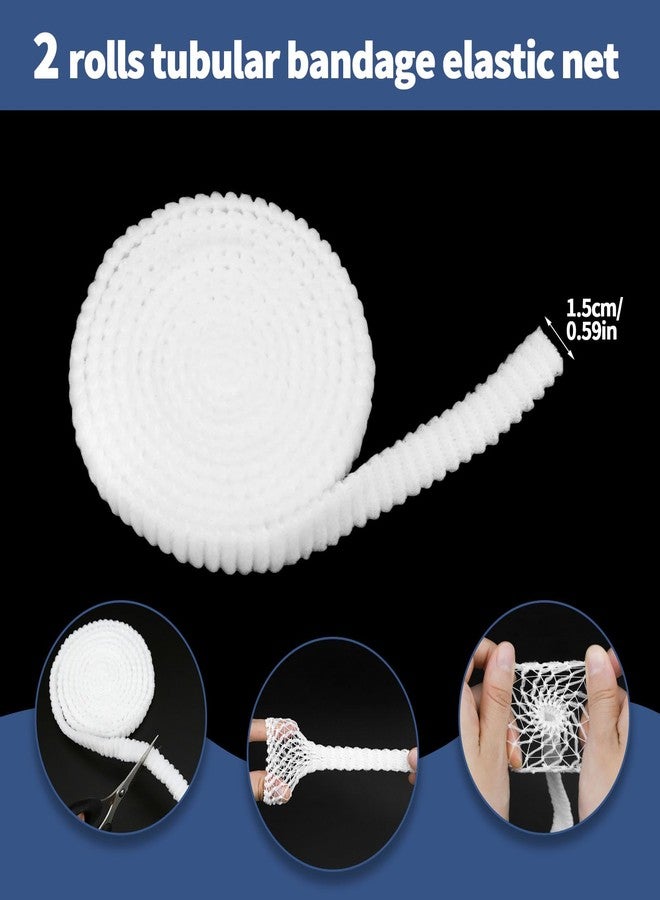 OXDFK 2 Rolls Tubular Bandage, 0.6 Inch Elastic Net Bandages, Wound Dressing Elastic Mesh Net, Tubular Gauze for Arm Wounds Without The Use of Adhesive Tape - Image 2